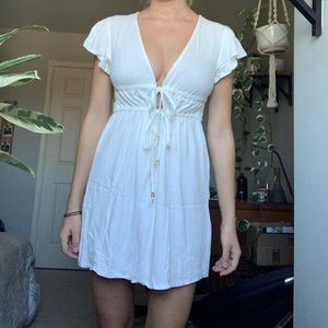 White linen dress